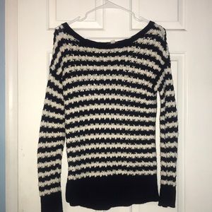 Loft navy and white striped sweater